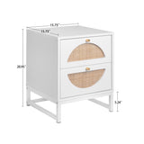 2 Drawer side table, Nightstand Side Table Bedroom Storage Drawer Bedside End Table