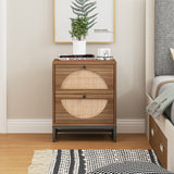 2 Drawer side table, Nightstand Side Table Bedroom Storage Drawer Bedside End Table