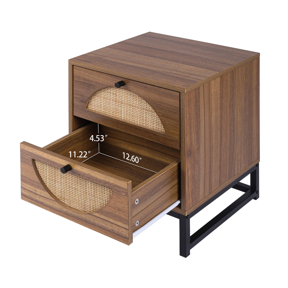2 Drawer side table, Nightstand Side Table Bedroom Storage Drawer Bedside End Table