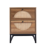 2 Drawer side table, Nightstand Side Table Bedroom Storage Drawer Bedside End Table