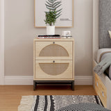 2 Drawer side table, Nightstand Side Table Bedroom Storage Drawer Bedside End Table
