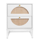 2 Drawer side table, Nightstand Side Table Bedroom Storage Drawer Bedside End Table