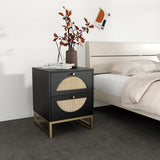2 Drawer side table, Nightstand Side Table Bedroom Storage Drawer Bedside End Table