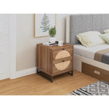 2 Drawer side table, Nightstand Side Table Bedroom Storage Drawer Bedside End Table