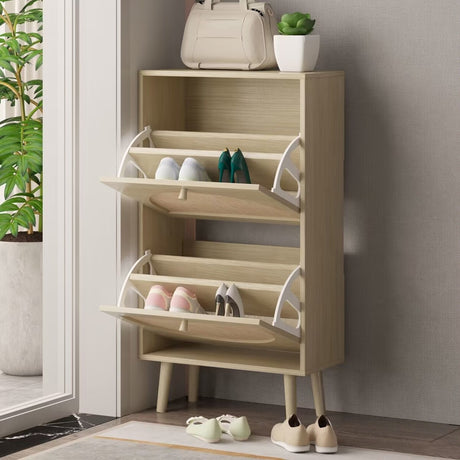 2 Drawers Shoe Cabinet Rattan Shoe Rack Shoe Storage
