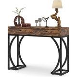 2 Drawers Sofa Table Console Table, 47.24" Hallway Table with Stable Metal Frame for Living Room - 47.24"L x 13.77"W x 35.43"H