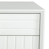 2 Drawers Wooden Nightstand with Metal Bar Pulls, White and Black
