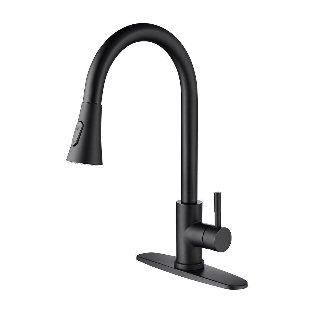 2-Function 1-Handle 1-Hole Kitchen Faucet with Pull Out Spraye