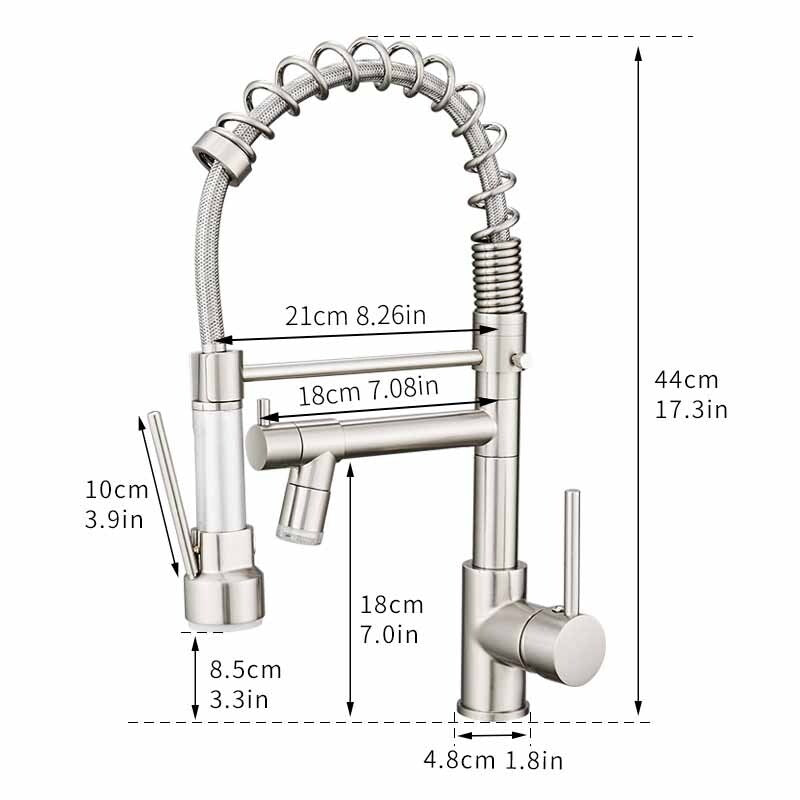2-Function Pulldown Kitchen Faucet w/ LED 2 Spout