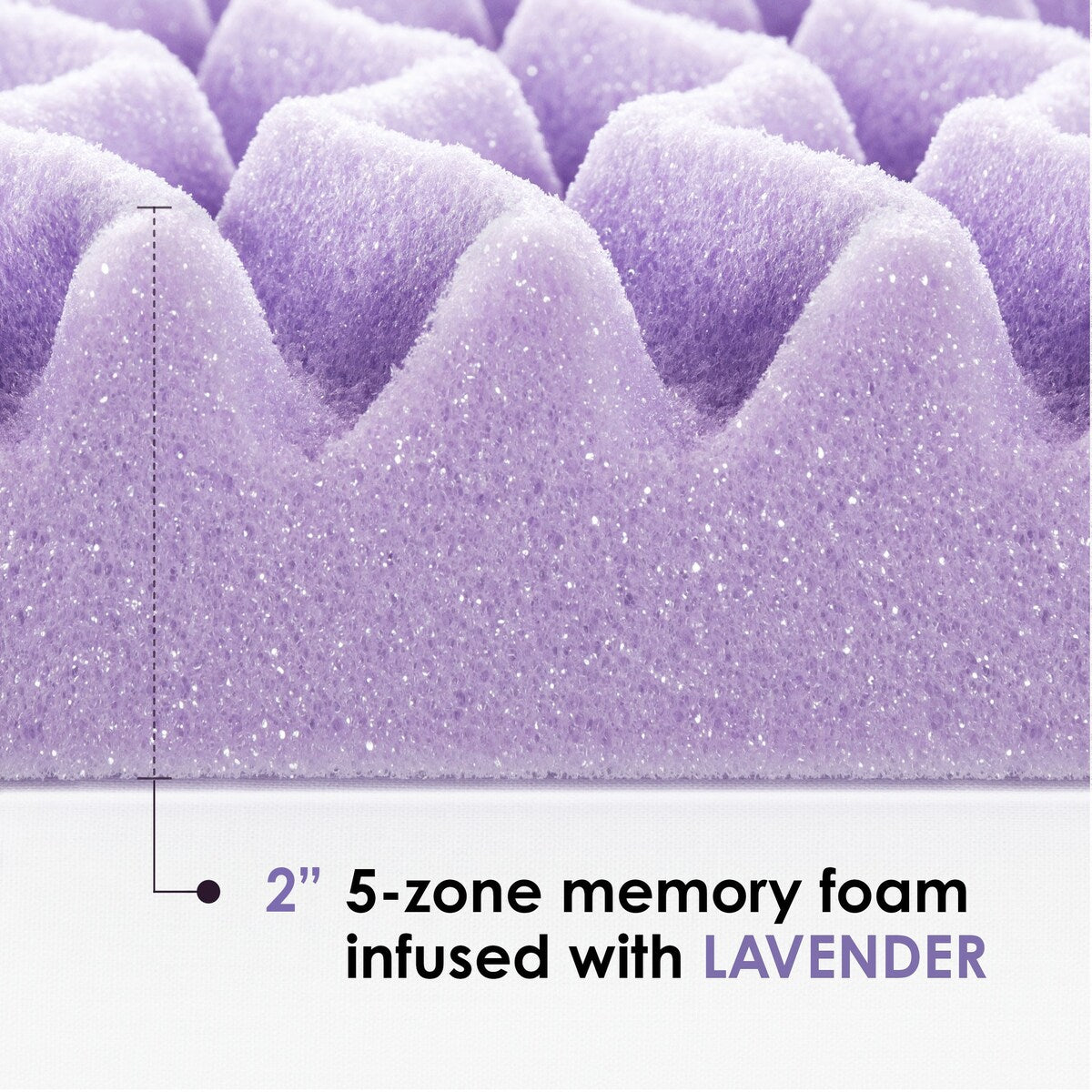 2 Inch 5-Zone Memory Foam Mattress Topper with Lavender Infusion