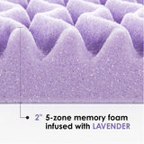 2 Inch 5-Zone Memory Foam Mattress Topper with Lavender Infusion