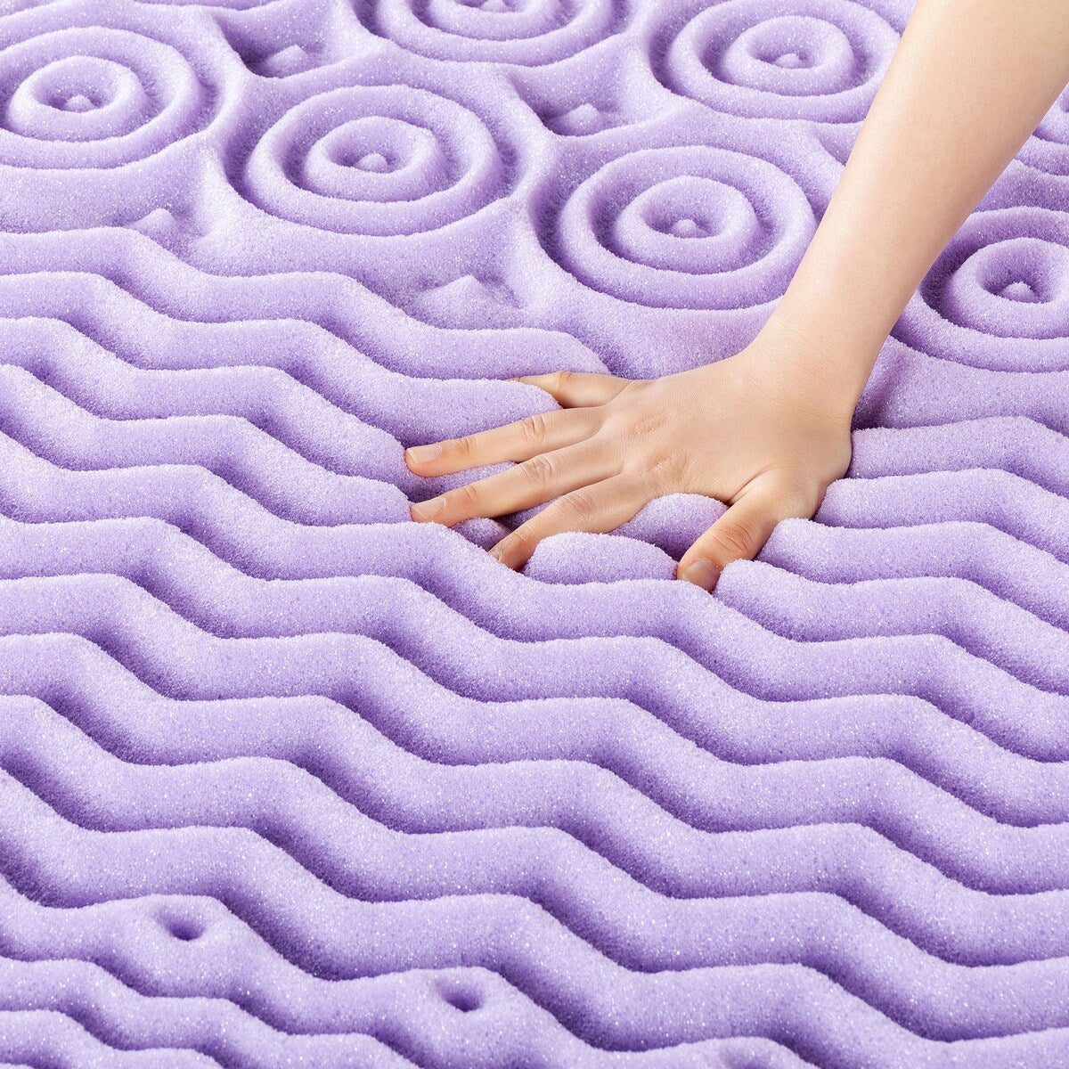 2 Inch 5-Zone Memory Foam Mattress Topper with Lavender Infusion