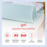 2 Inch Ventilated Gel Memory Foam Mattress Topper