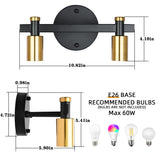2-Light Bathroom Light Fixture Vintage Wall Sconces Lighting for Bedroom Kitchen Entryway Hallway Living Room