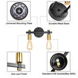 2-Light Bathroom Light Fixture Vintage Wall Sconces Lighting for Bedroom Kitchen Entryway Hallway Living Room