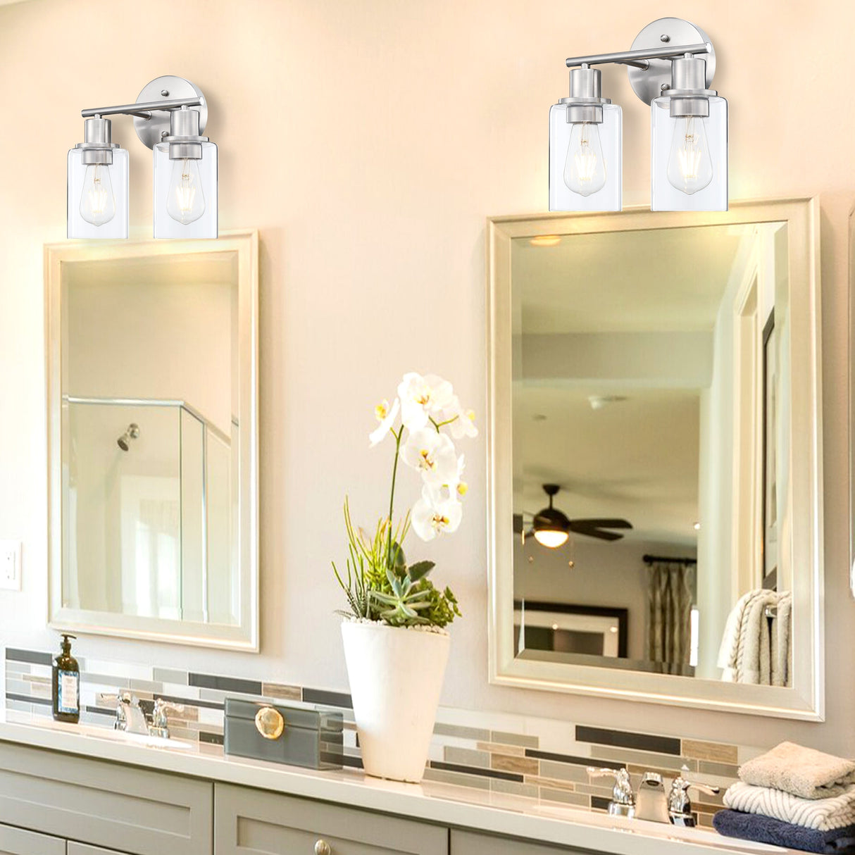 2-Light Bathroom Light Fixtures