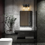 2-Light Bathroom Vanity Light with Clear Glass Shade, Wall Lighting Fixture