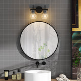 2-Light Bathroom Vanity Light with Clear Glass Shade, Wall Lighting Fixture