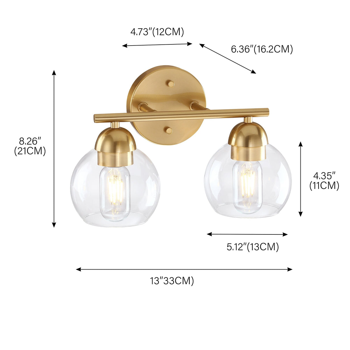 2-Light Bathroom Vanity Light
