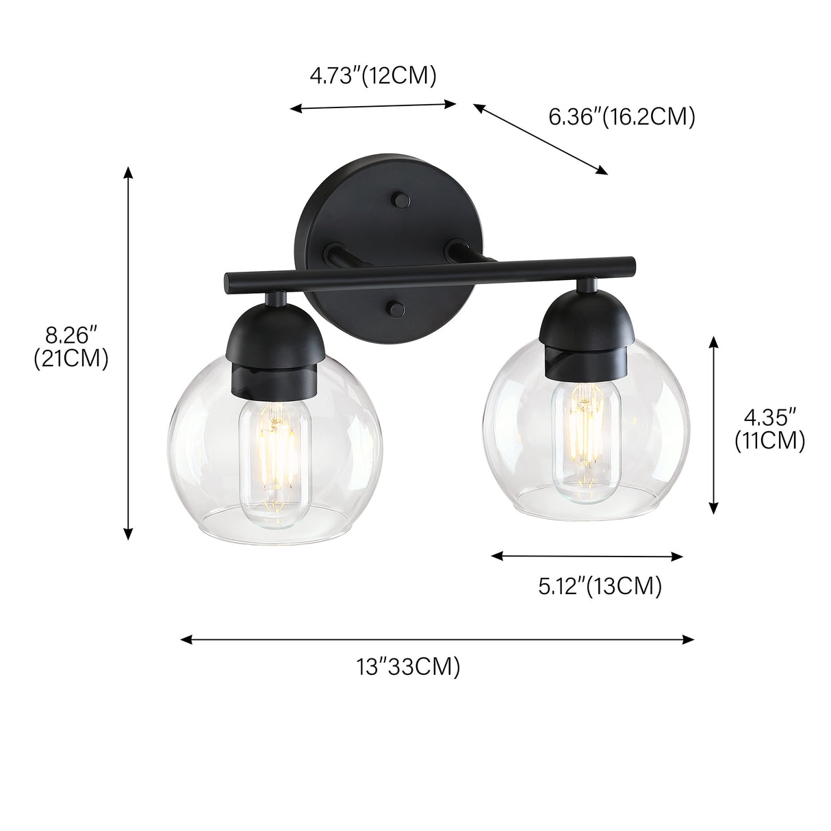 2-Light Bathroom Vanity Light