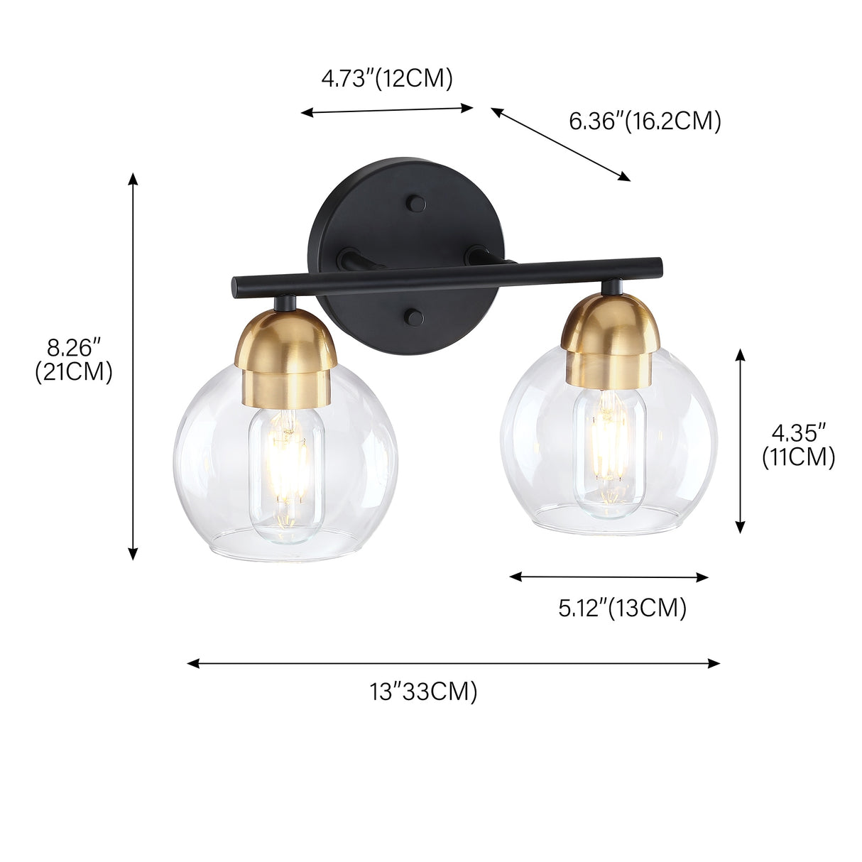 2-Light Bathroom Vanity Light