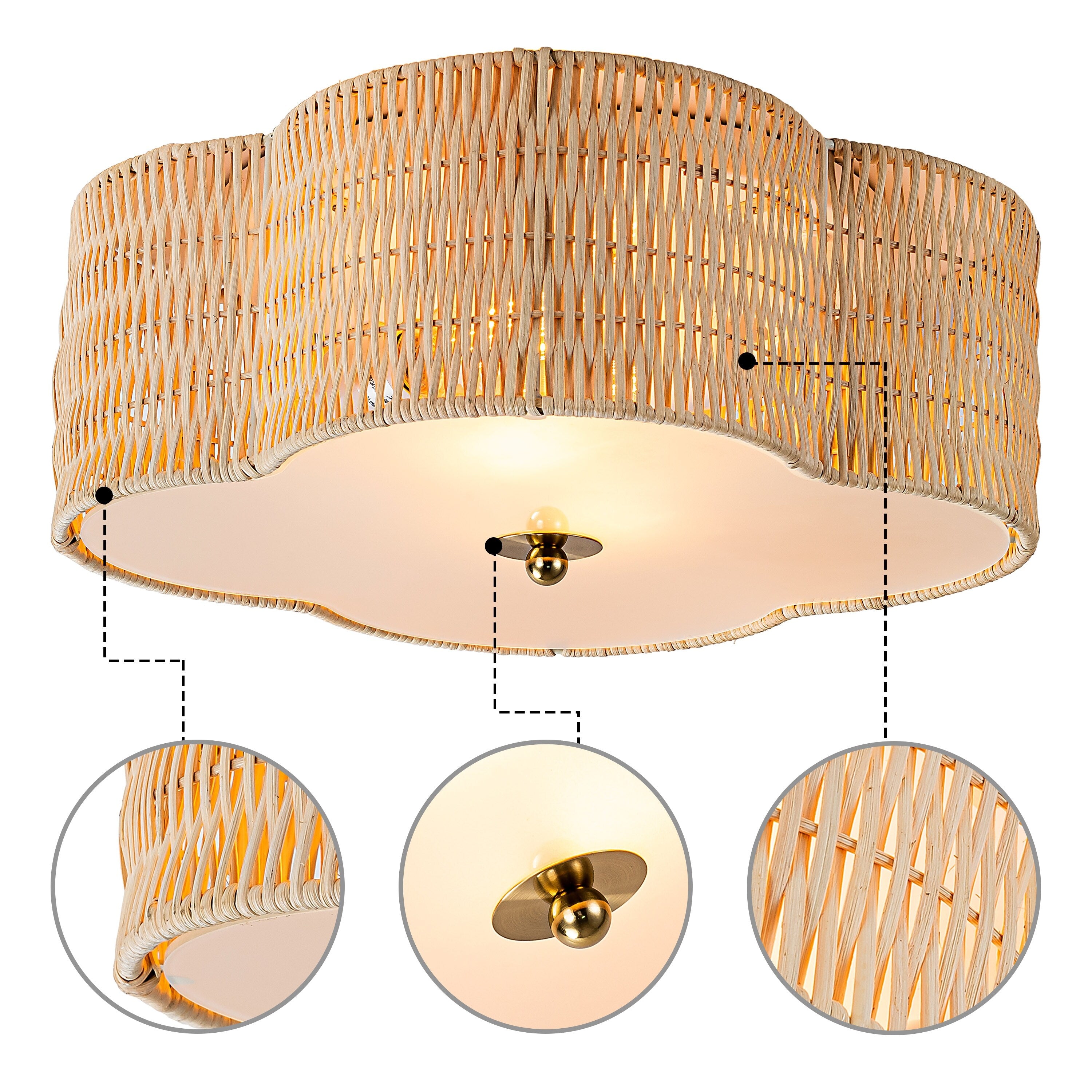 Wicker flush ceiling light hotsell