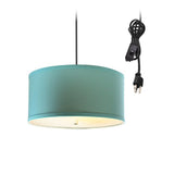 2 Light Swag Plug-In Pendant 14"w Island Paridise Blue with Diffuser, Black Cord