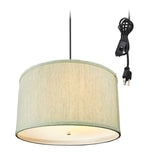 2 Light Swag Plug-In Pendant 18"w Textured Oatmeal with Diffuser, Black Cord