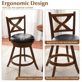 2 PCS Bar Stools Classic Counter/ Bar Height Swivel Chairs