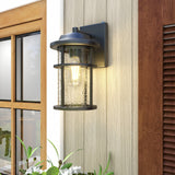 2 Pack 1-Light Black Dusk-to-Dawn Outdoor Wall Light