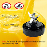 2 Pack 6 Fins Blender Blade Assembly and Single Serve 16 oz Cups Replacement Parts Compatible Professional Smoothie Blender