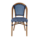 2 Pack All-Weather Commercial Paris Chairs with Bamboo Print Frame - 18.5"W x 22"D x 34.25"H
