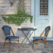2 Pack All-Weather Commercial Paris Chairs with Bamboo Print Frame - 18.5"W x 22"D x 34.25"H