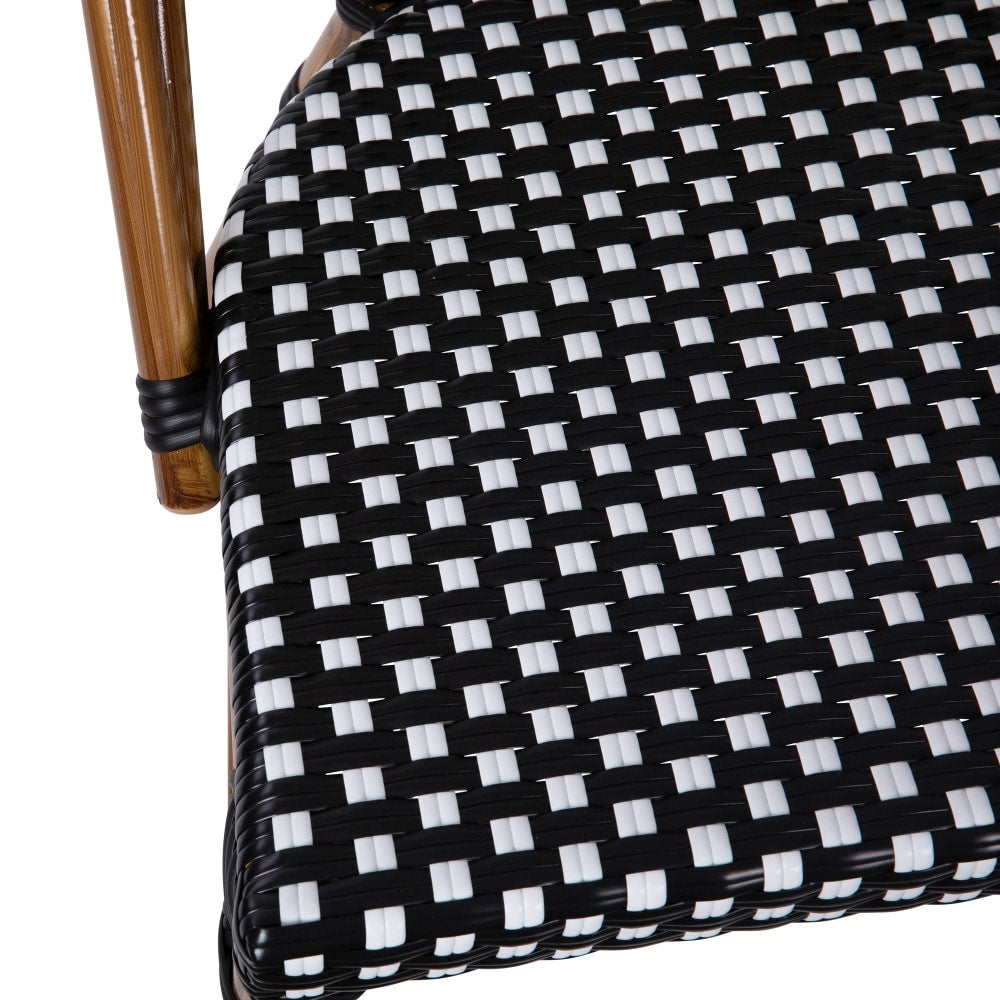 2 Pack All-Weather Commercial Paris Chairs with Bamboo Print Frame - 18.5"W x 22"D x 34.25"H