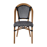 2 Pack All-Weather Commercial Paris Chairs with Bamboo Print Frame - 18.5"W x 22"D x 34.25"H
