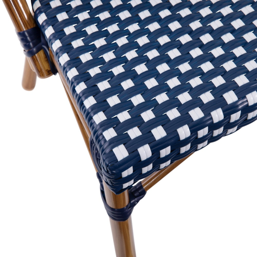 2 Pack All-Weather Commercial Paris Chairs with Bamboo Print Frame - 18.5"W x 22"D x 34.25"H