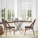 2 Pack All-Weather Commercial Paris Chairs with Bamboo Print Frame - 18.5"W x 22"D x 34.25"H