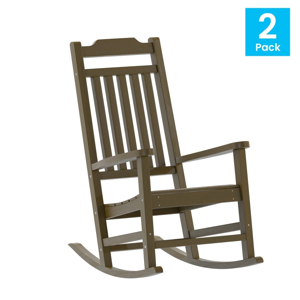 2 Pack All-Weather Faux Wood Rocking Chair - Patio and Yard Furniture