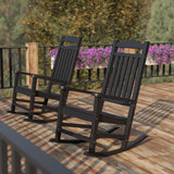 2 Pack All-Weather Faux Wood Rocking Chair - Patio and Yard Furniture