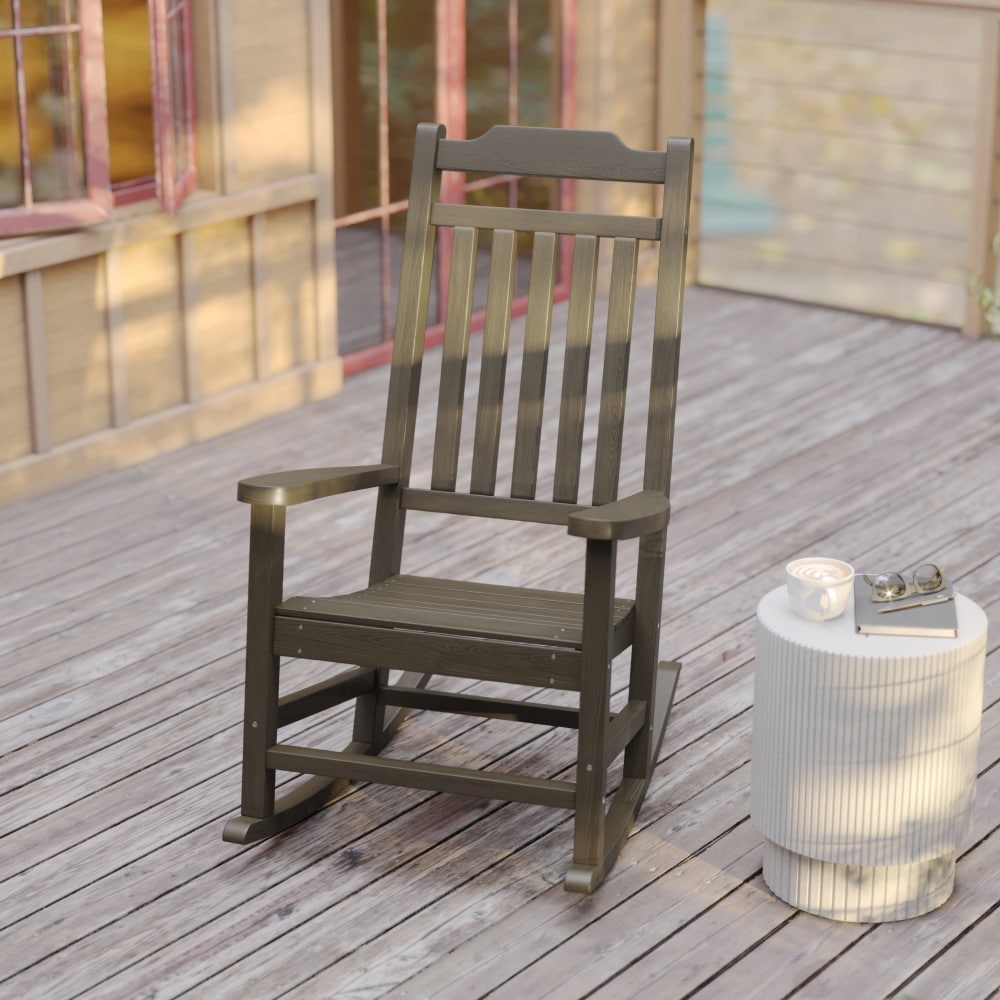 2 Pack All-Weather Faux Wood Rocking Chair - Patio and Yard Furniture