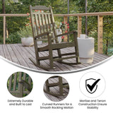 2 Pack All-Weather Faux Wood Rocking Chair - Patio and Yard Furniture