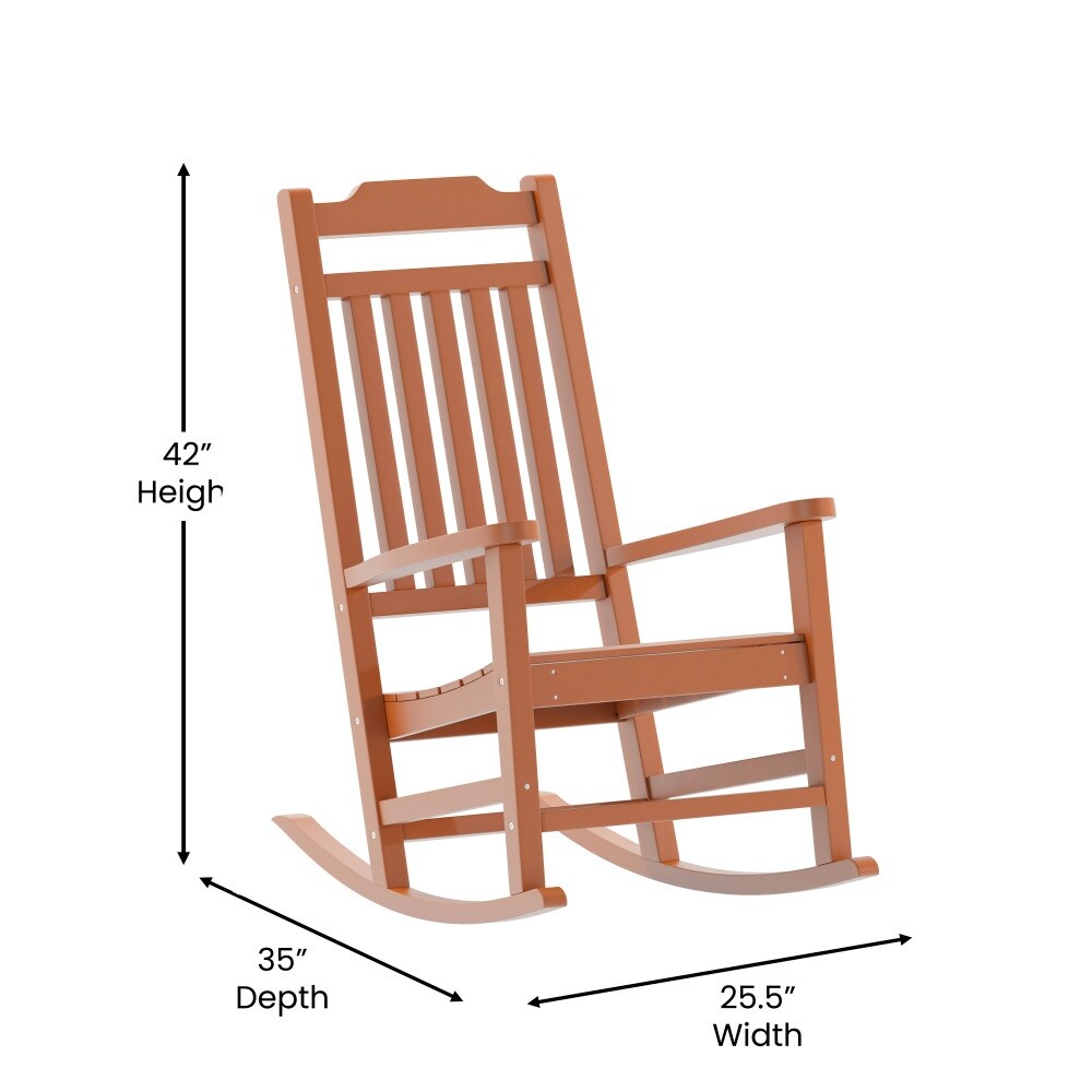 2 Pack All-Weather Faux Wood Rocking Chair - Patio and Yard Furniture