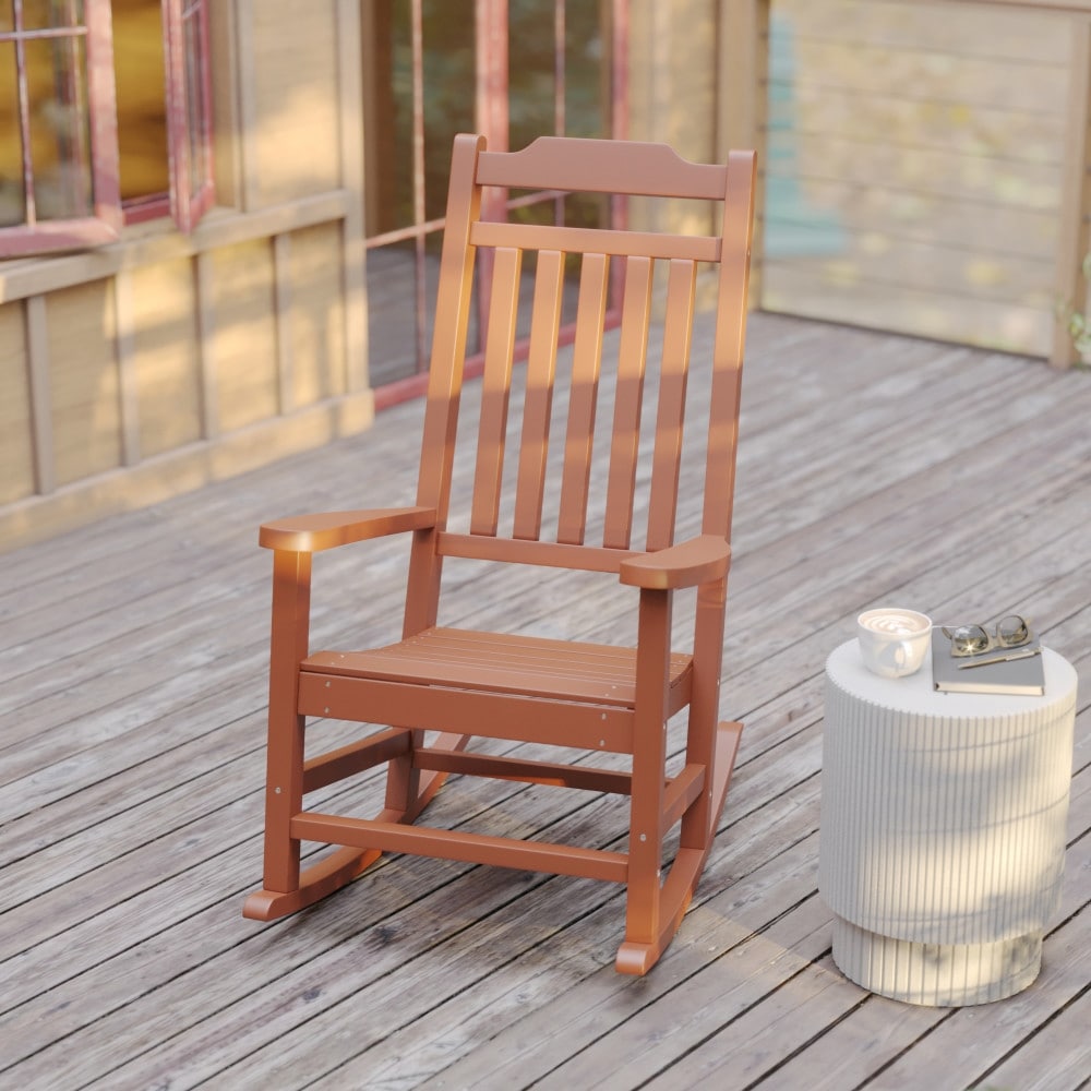 2 Pack All-Weather Faux Wood Rocking Chair - Patio and Yard Furniture