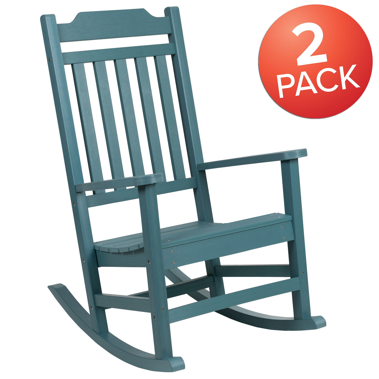 2 Pack All-Weather Faux Wood Rocking Chair - Patio and Yard Furniture