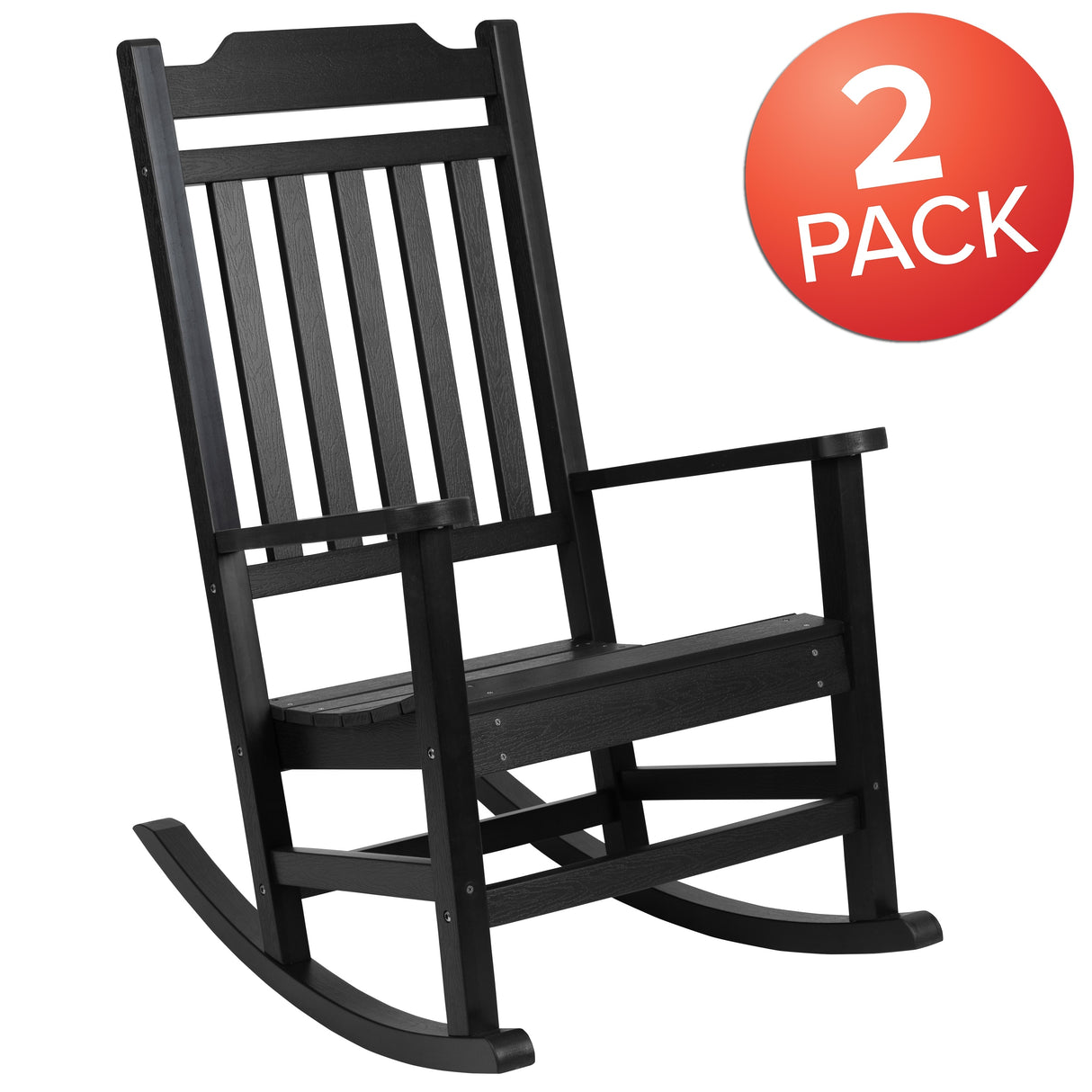2 Pack All-Weather Faux Wood Rocking Chair - Patio and Yard Furniture