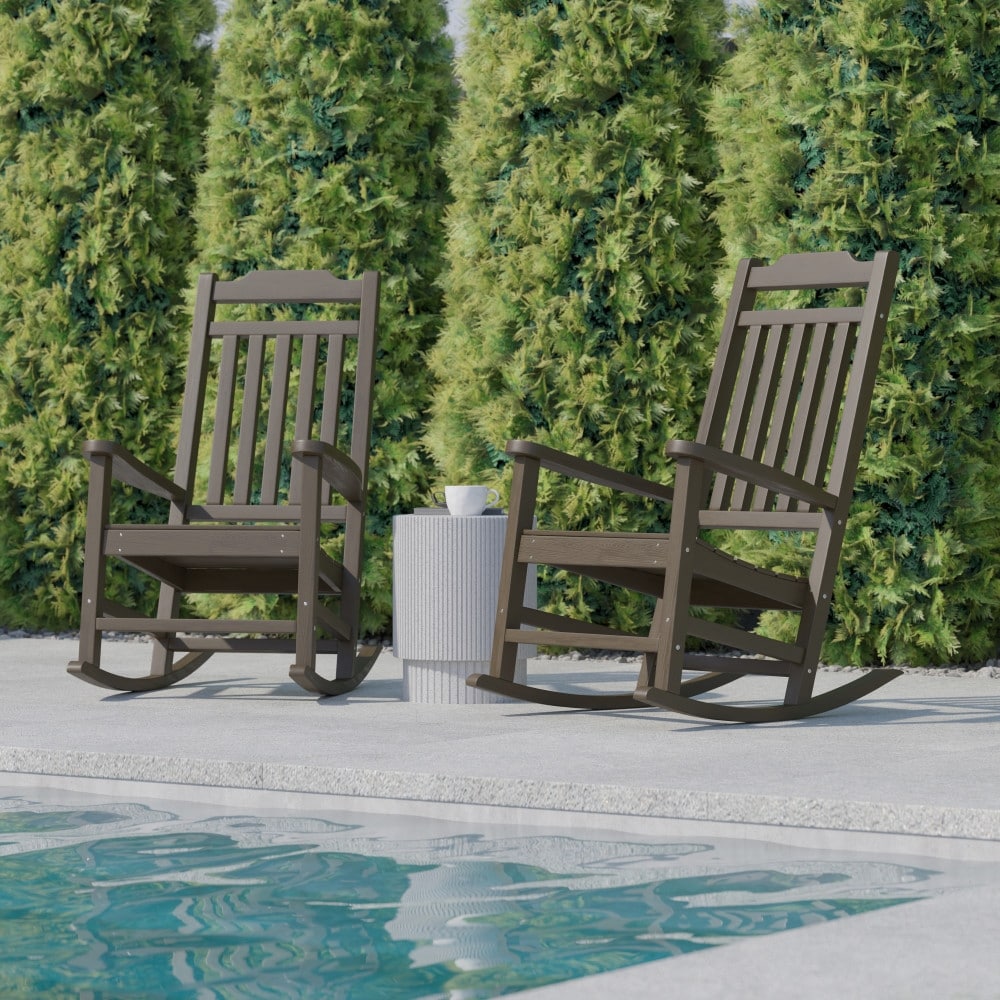 2 Pack All-Weather Faux Wood Rocking Chair - Patio and Yard Furniture