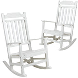 2 Pack All-Weather Faux Wood Rocking Chair - Patio and Yard Furniture