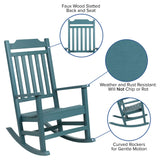 2 Pack All-Weather Faux Wood Rocking Chair - Patio and Yard Furniture