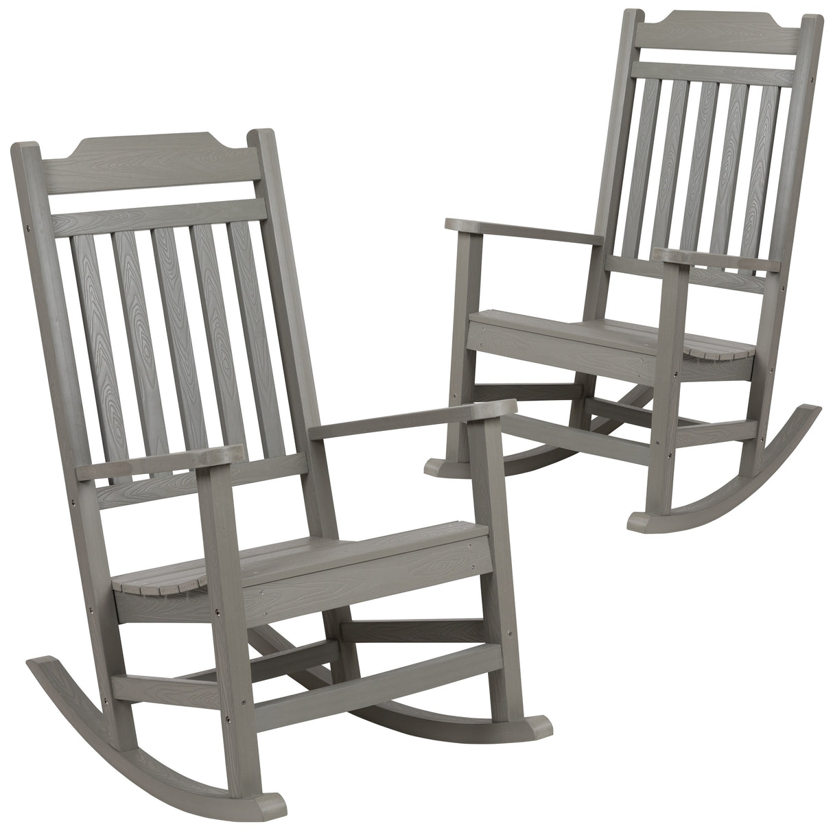 2 Pack All-Weather Faux Wood Rocking Chair - Patio and Yard Furniture