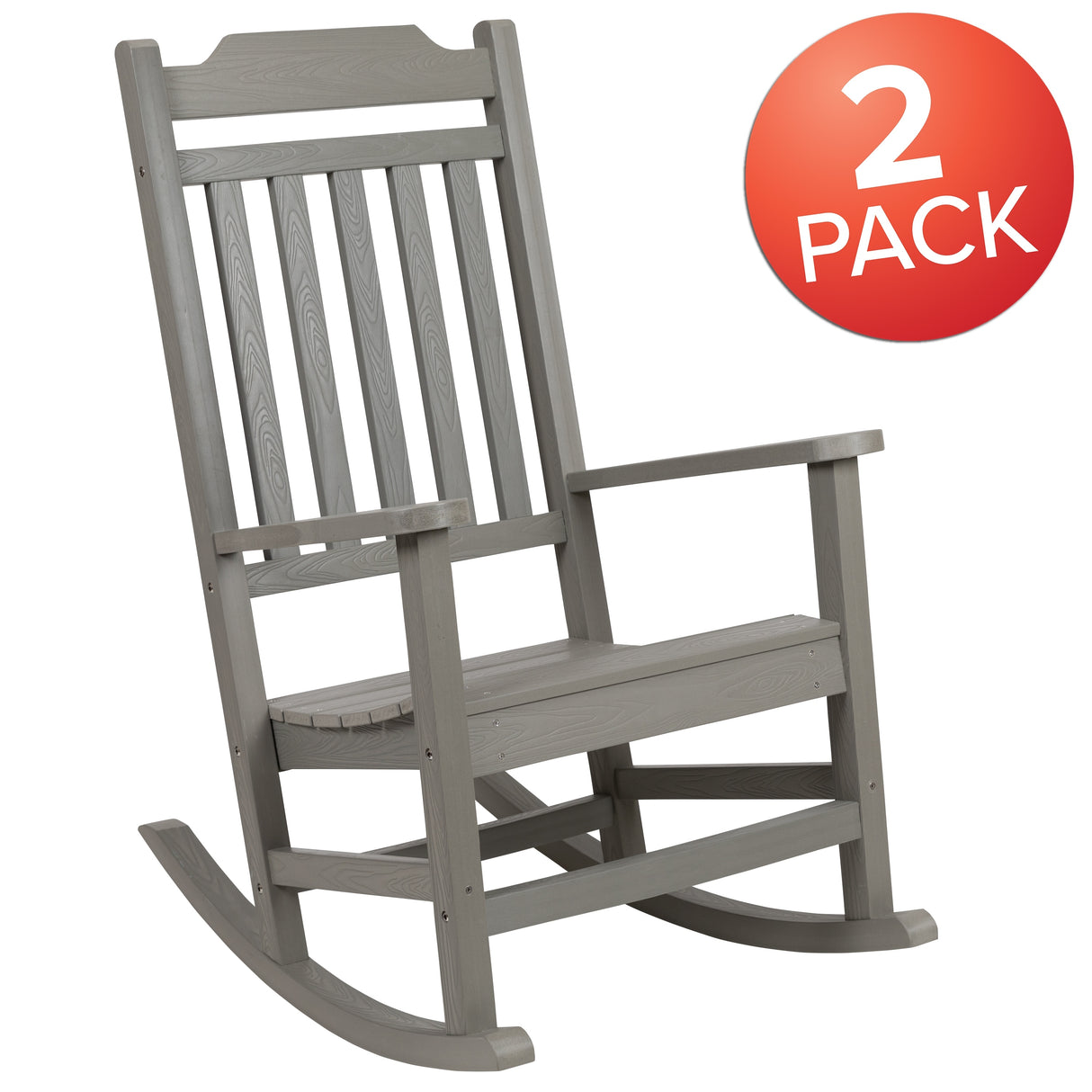2 Pack All-Weather Faux Wood Rocking Chair - Patio and Yard Furniture